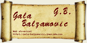 Gala Balzamović vizit kartica